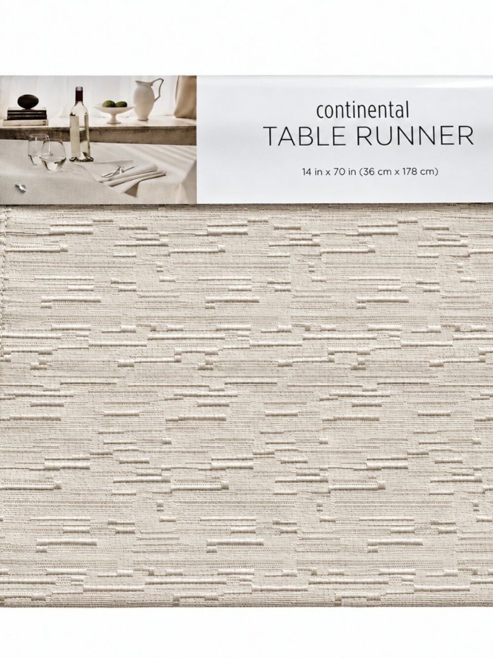 Continental Collection Cream Ivory Table Runner 14x70" Bardwil Easy Care